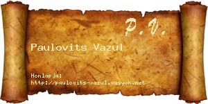Paulovits Vazul névjegykártya