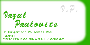 vazul paulovits business card